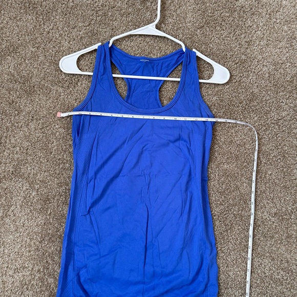 Women's Blue Racerback Tank Top - Picture 3 of 5